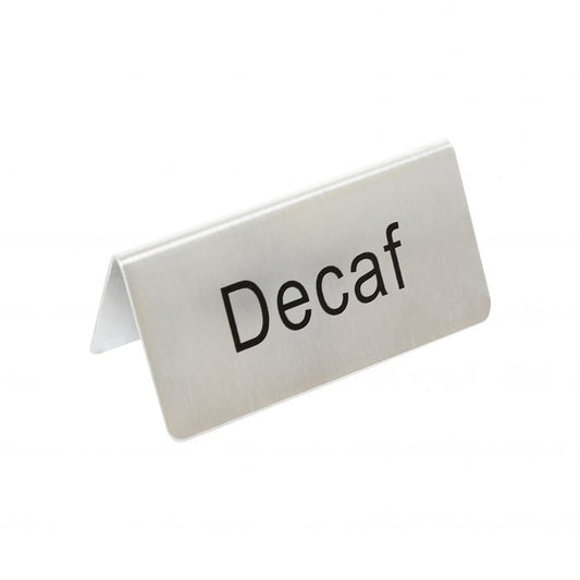 Stainless Steel Decaf Table Sign