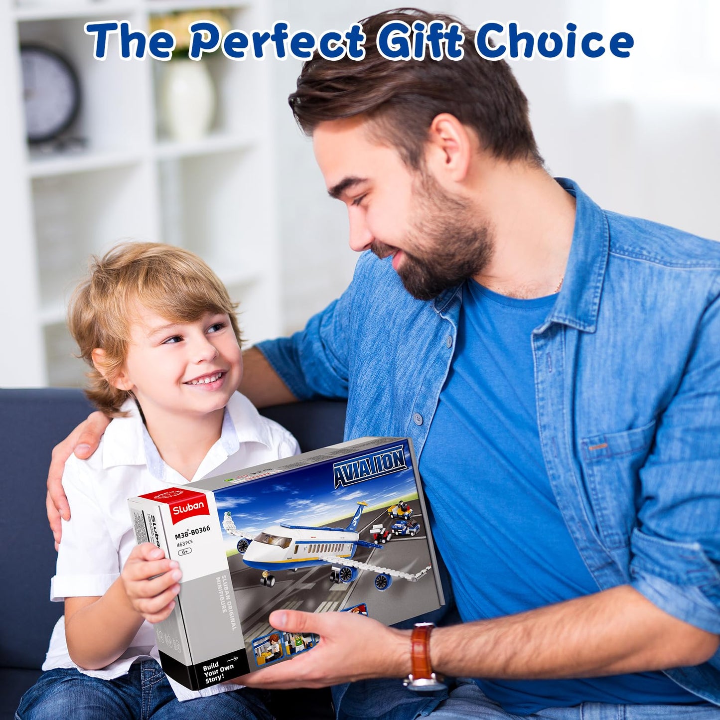 Sluban City Passenger Airplane Building Set – STEM Airport Playset for Kids 6+
