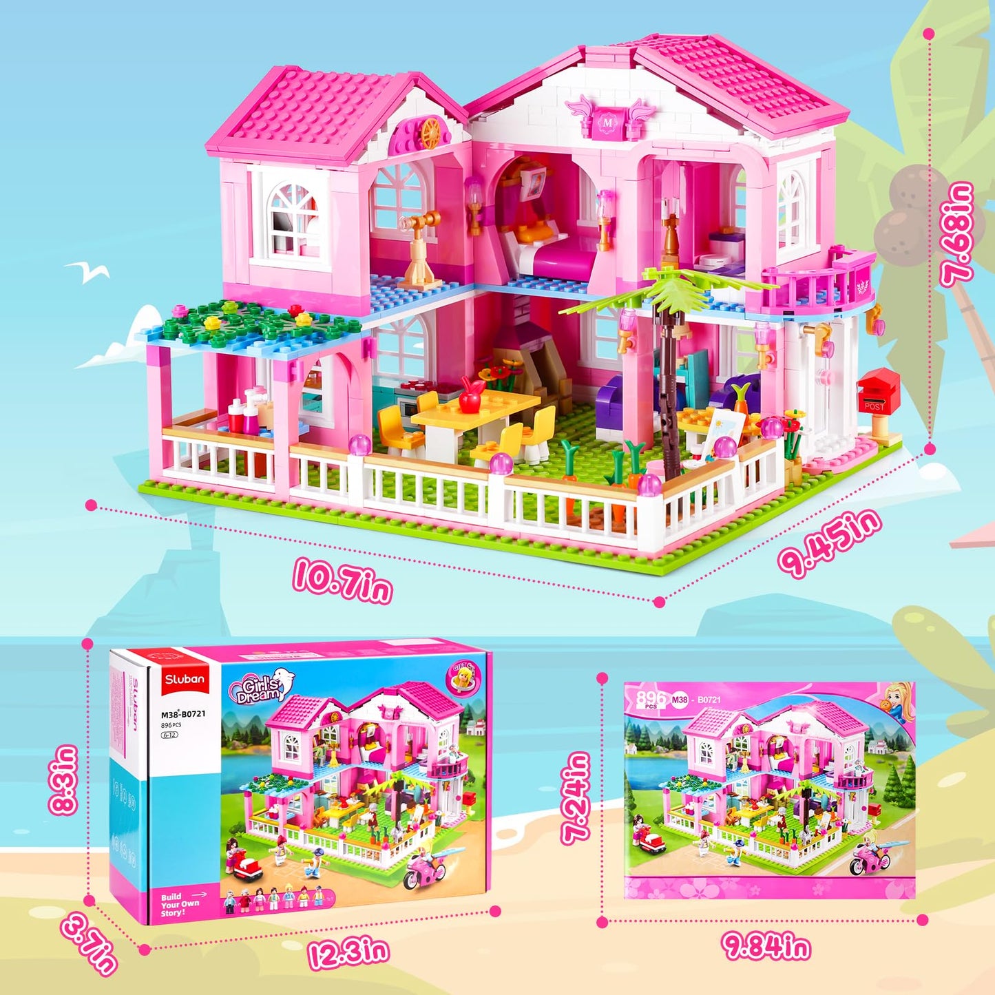 Sluban Garden Villa Friends Building Set – STEM Toy for Kids 6+