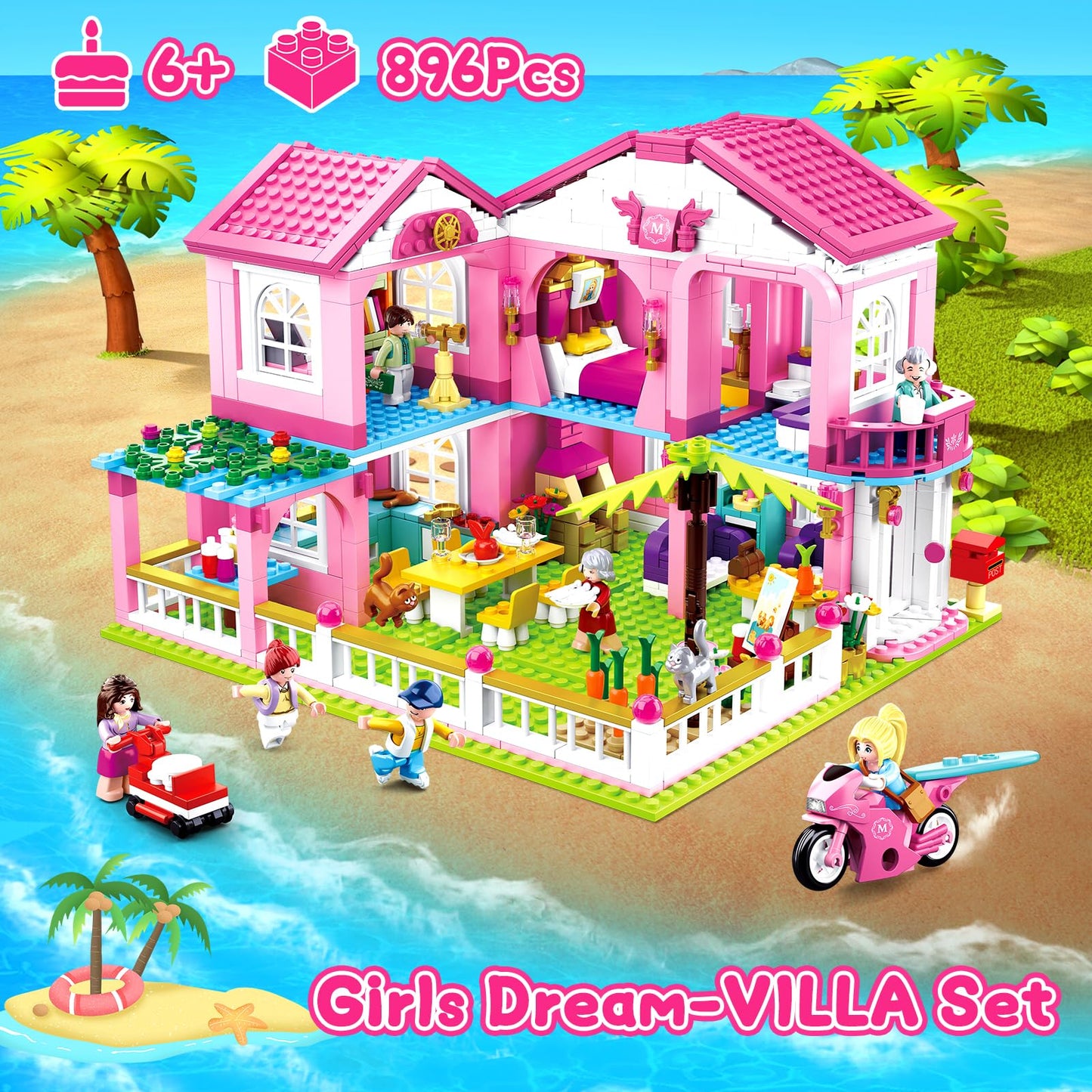 Sluban Garden Villa Friends Building Set – STEM Toy for Kids 6+