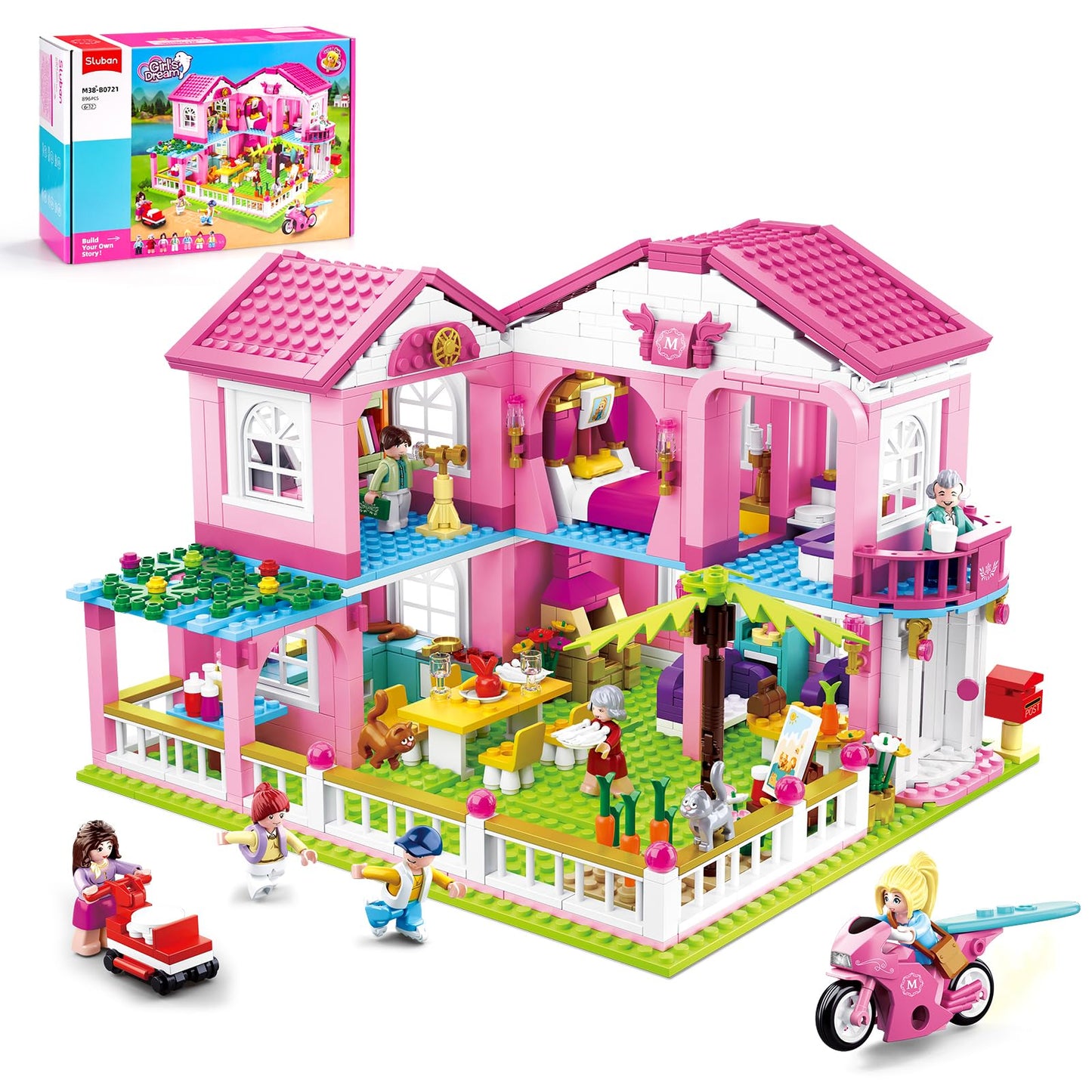 Sluban Garden Villa Friends Building Set – STEM Toy for Kids 6+