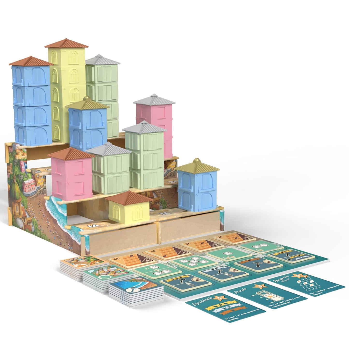 SlugFest Positano – Strategy Board Game with 3D Cliffside, Simultaneous Bidding, 1–4 Players