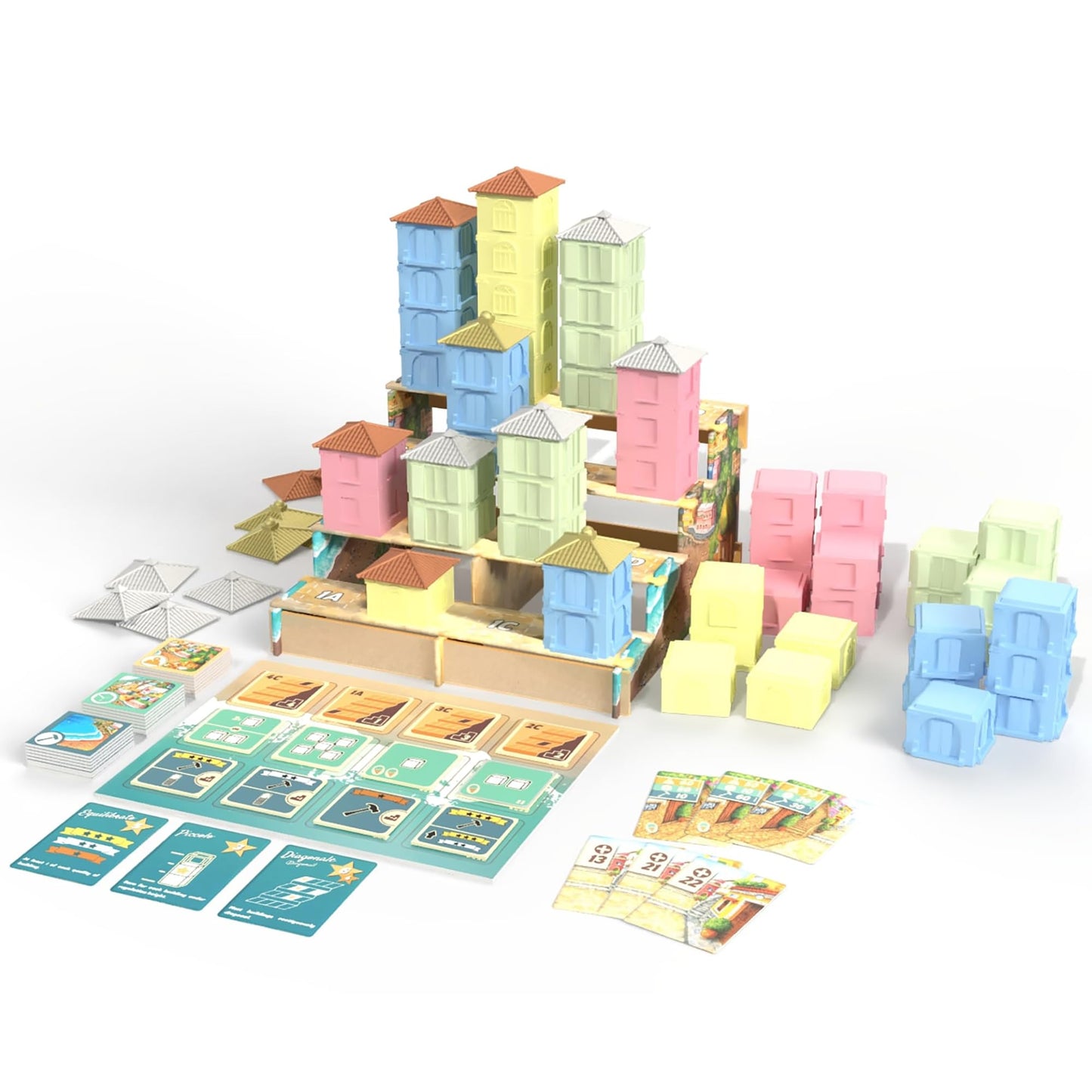 SlugFest Positano – Strategy Board Game with 3D Cliffside, Simultaneous Bidding, 1–4 Players