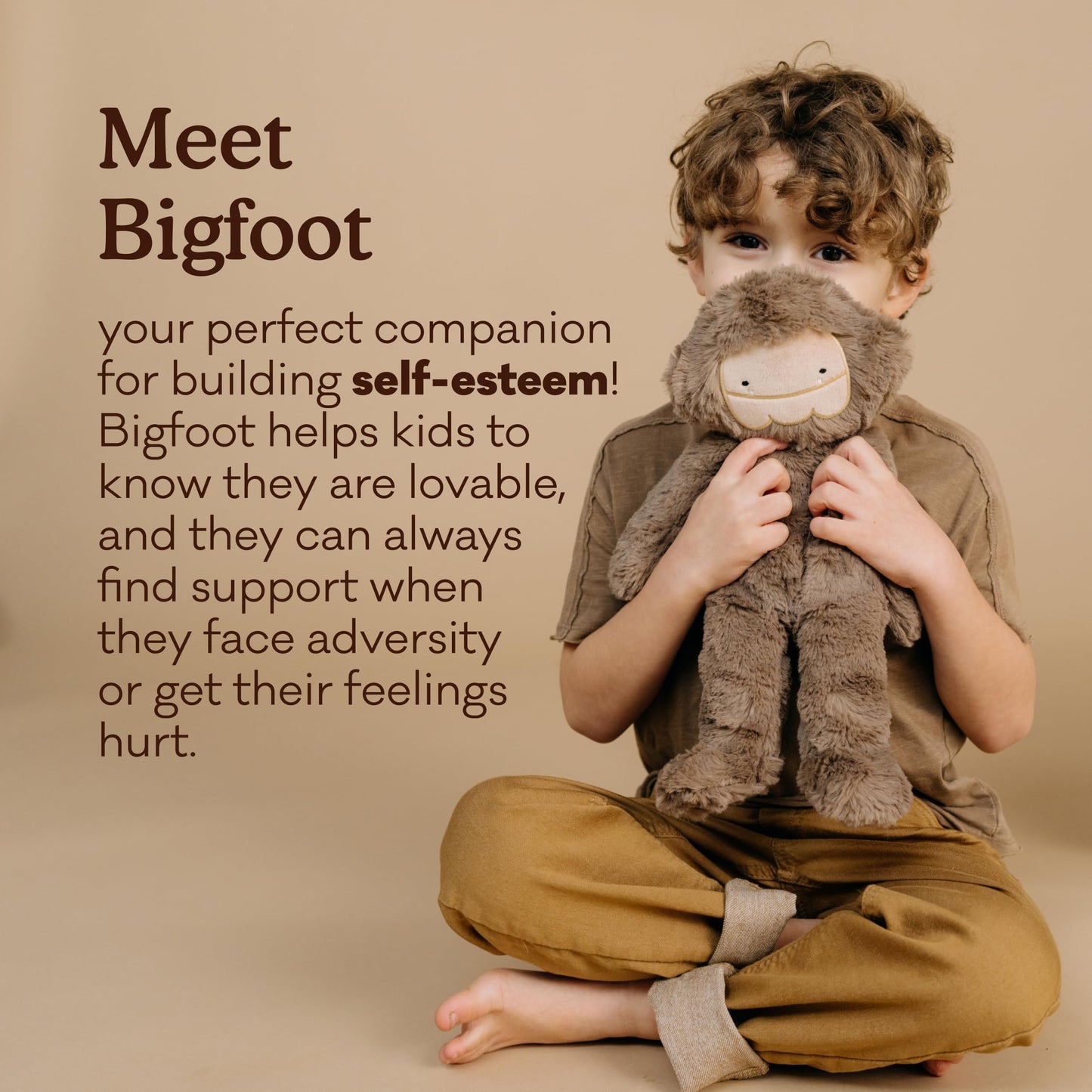 Slumberkins 14-inch Bigfoot Kin Plush + 2 Board Books Bundle | Soft Plush Toy for Ages 0+ | Supports Self-Esteem & Positive Relationships