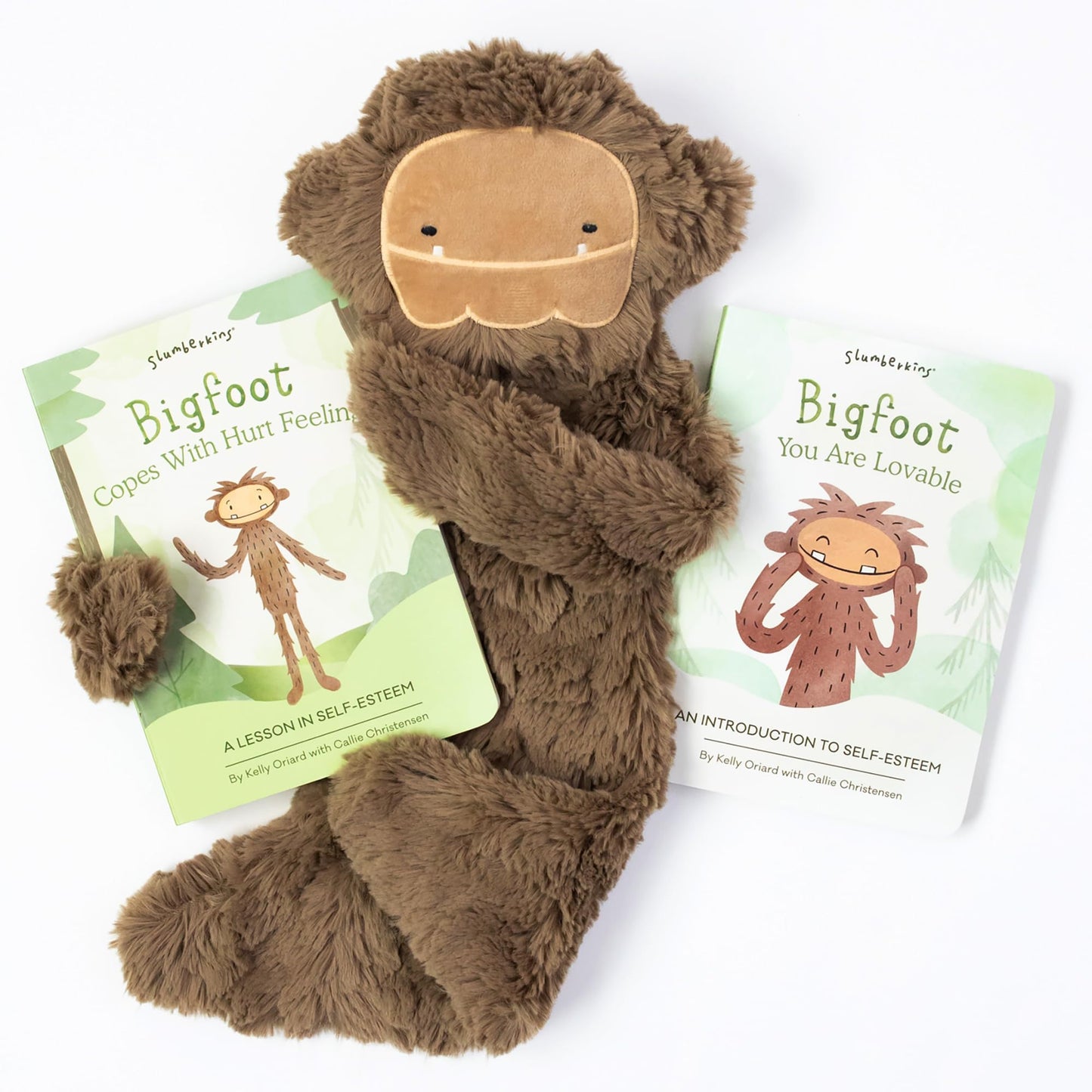 Slumberkins Bigfoot Snuggler & 2 Board Books Bundle | Soft Plush Toy for Ages 0+