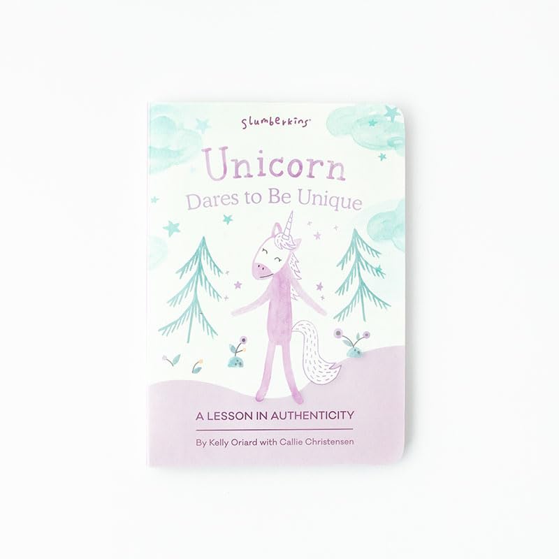 Slumberkins Unicorn Snuggler + 2 Board Books Bundle – Authenticity, Confidence & Healthy Friendships (Ages 0+)