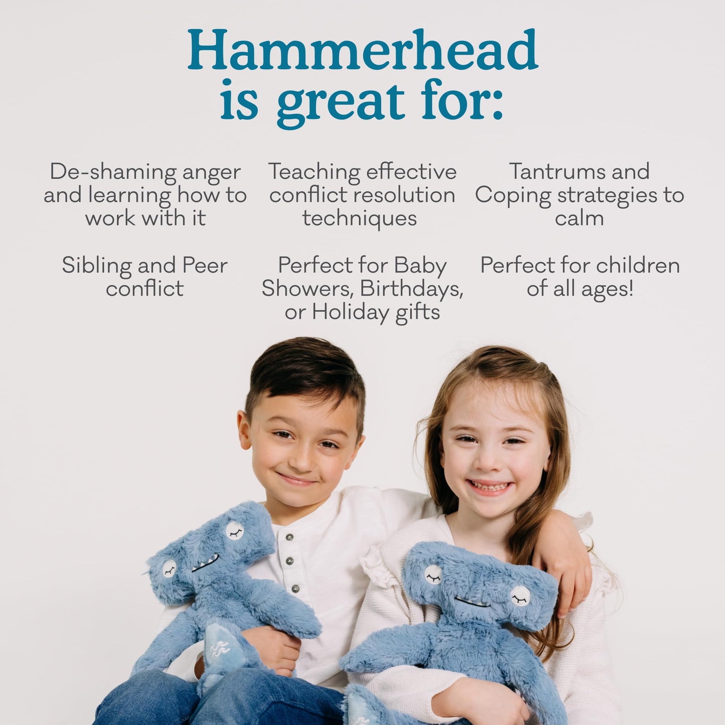 Slumberkins Hammerhead Kin & 2 Board Books Bundle – Social Skills & Conflict Resolution