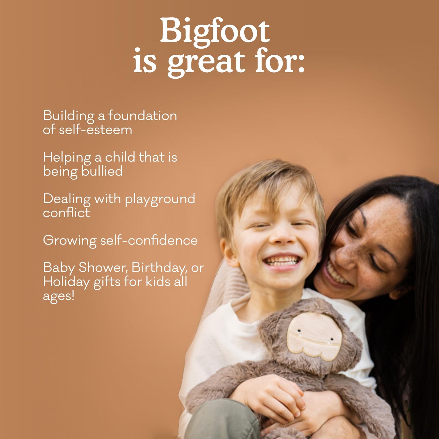 Slumberkins Bigfoot Snuggler & 2 Board Books Bundle | Soft Plush Toy for Ages 0+