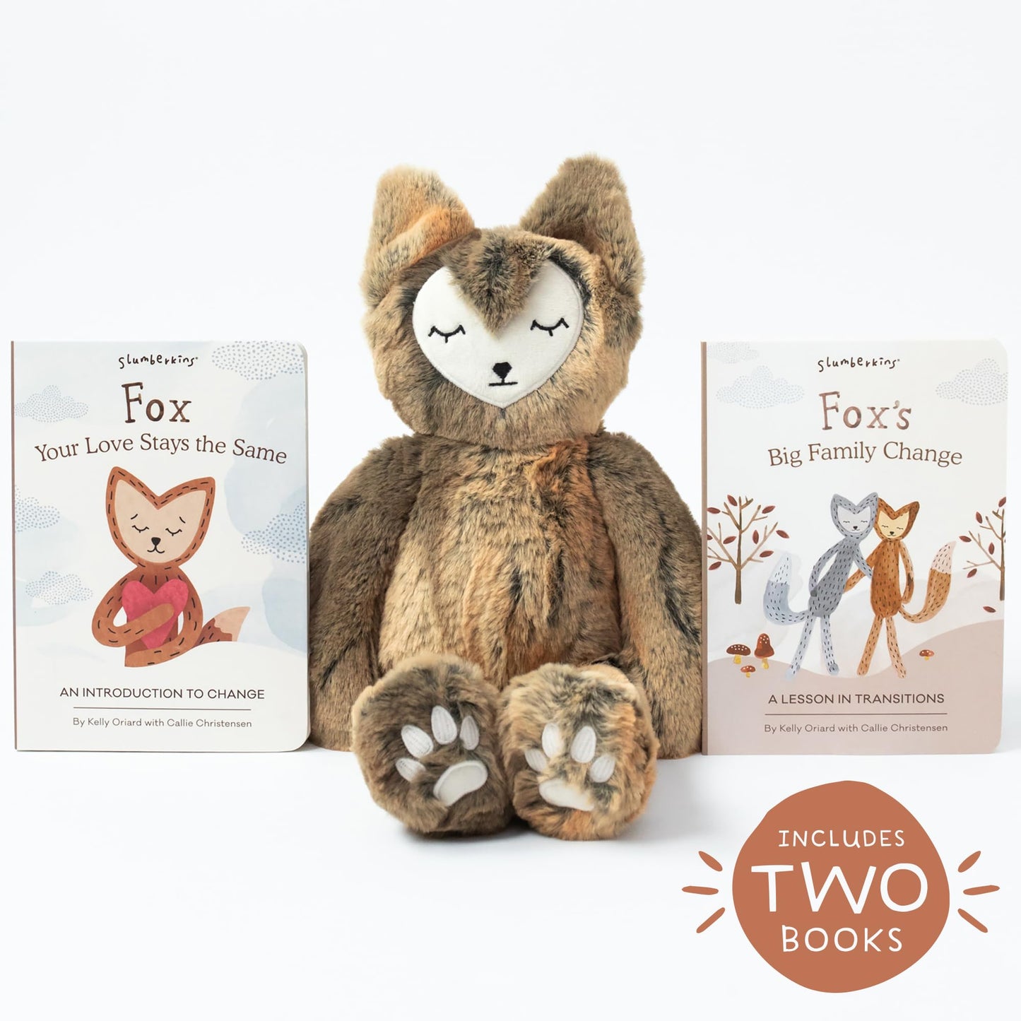 Slumberkins Fox Kin Plush & 2 Board Books Bundle | Coping Skills