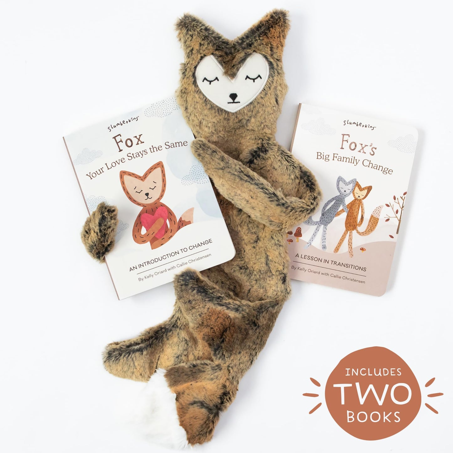 Slumberkins Fox Snuggler & 2 Board Books Bundle | Social-Emotional Development Gift Set