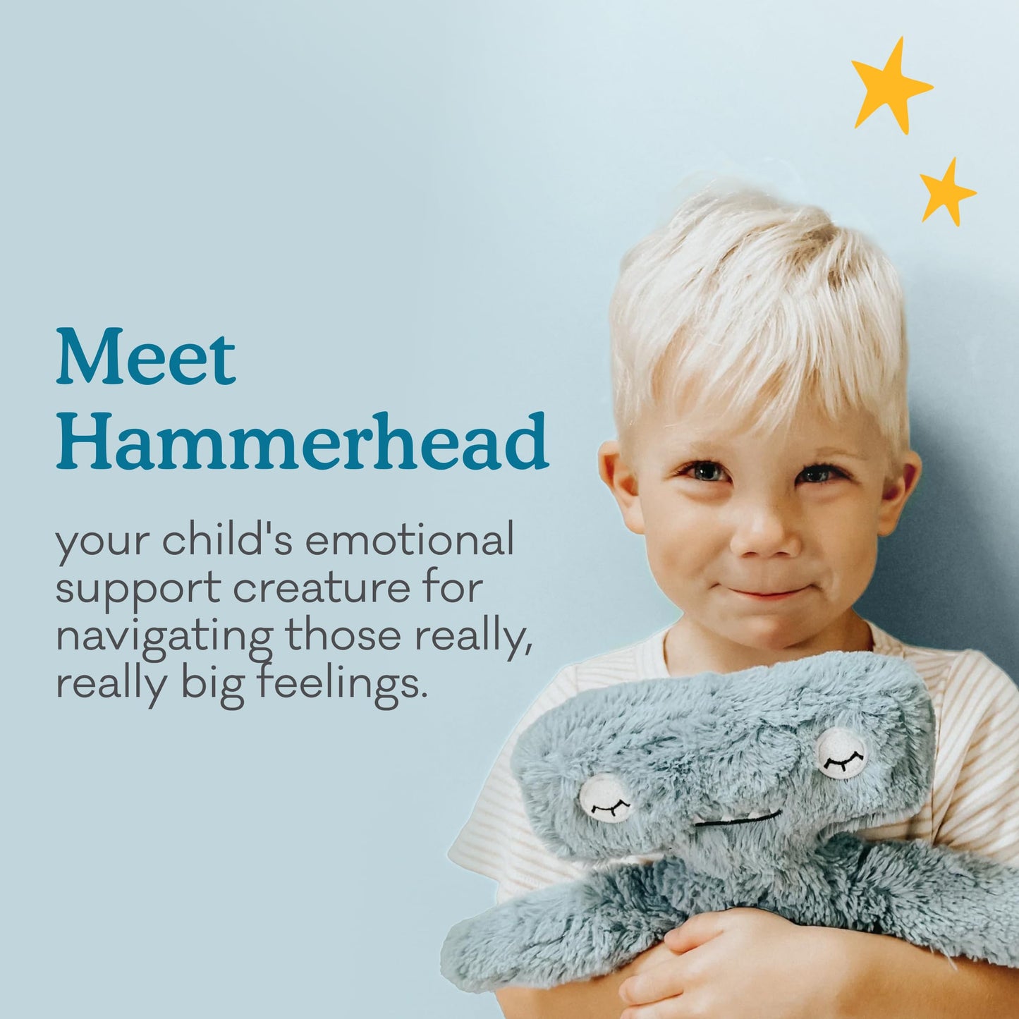 Slumberkins Hammerhead Kin & 2 Board Books Bundle – Social Skills & Conflict Resolution