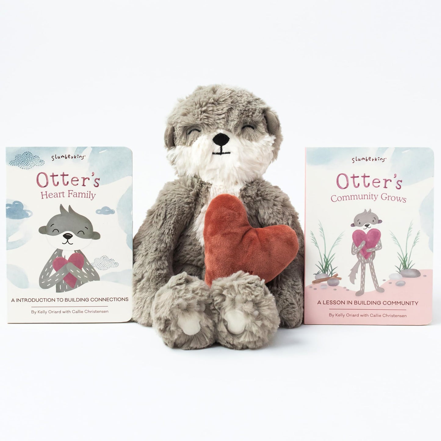 Slumberkins 14" Otter Kin & 2 Board Books Bundle | Family Bonding & Social-Emotional Learning (Ages 0+)