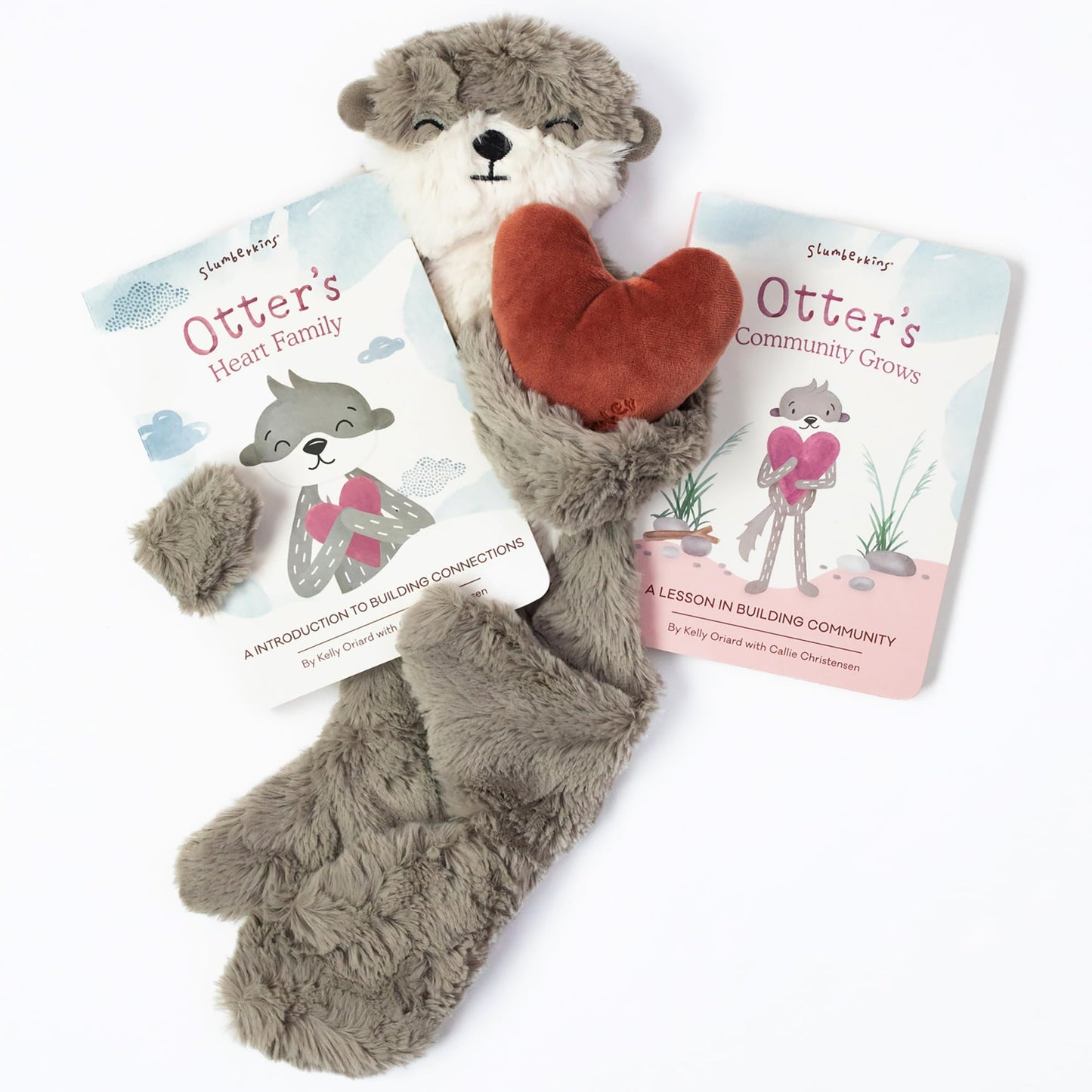 Slumberkins Otter Snuggler & 2 Board Books Bundle | Family Bonding & SEL