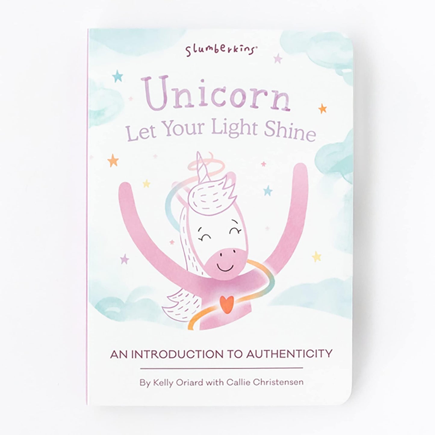 Slumberkins Unicorn Snuggler + 2 Board Books Bundle – Authenticity, Confidence & Healthy Friendships (Ages 0+)