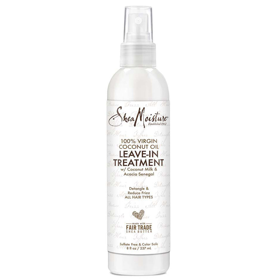 Shea Moisture 100% Virgin Coconut Oil Leave-In Treatment 8 oz / 237 ml - For Hydration, Detangling & Frizz Control