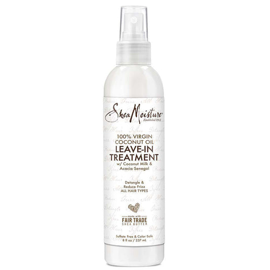 Shea Moisture 100% Virgin Coconut Oil Leave-In Treatment 8 oz / 237 ml - For Hydration, Detangling & Frizz Control