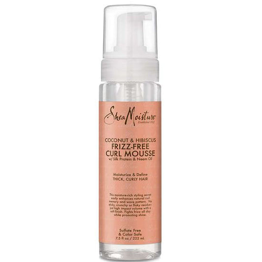 Shea Moisture Coconut & Hibiscus Frizz-Free Curl Mousse 7.5 oz / 222 ml - For Defined Curls & Waves