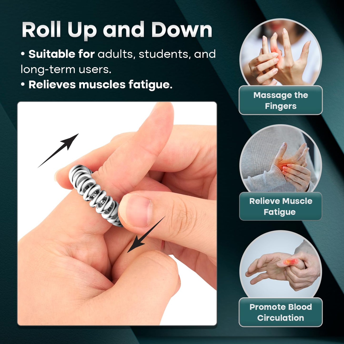 SMALL FISH Fidget Rings – 2-Pack Metal Sensory Rings for Stress Relief & Focus