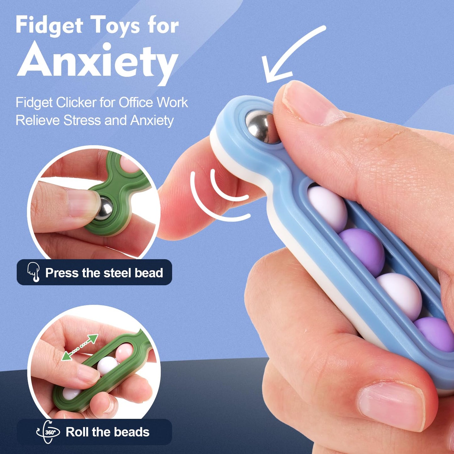 Small Fish 4 Pack Fidget Toys for Anxiety Relief – Sensory Desk Fidgets for Adults
