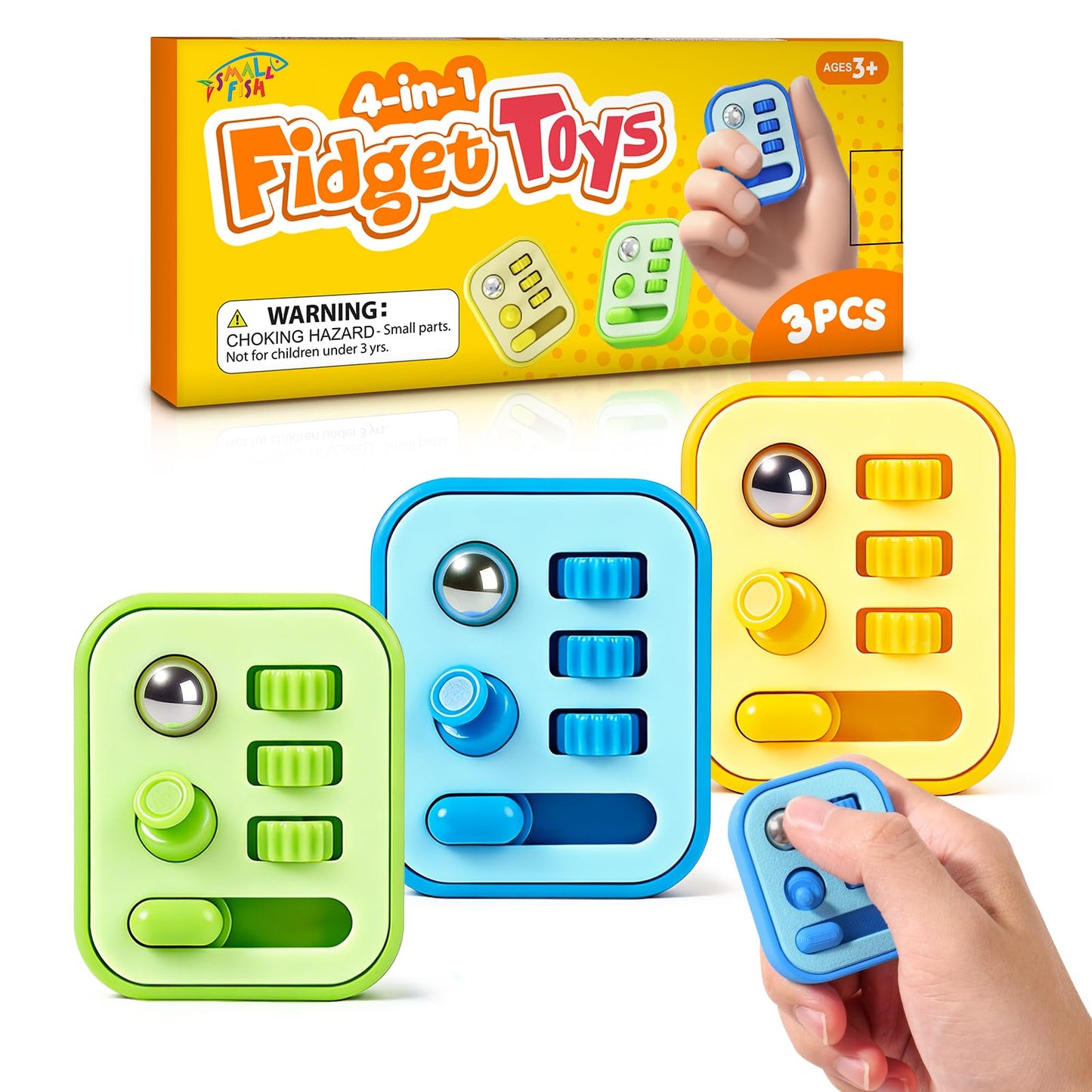 Small Fish Fidget Sensory Toys – 3 Pack for Kids & Adults