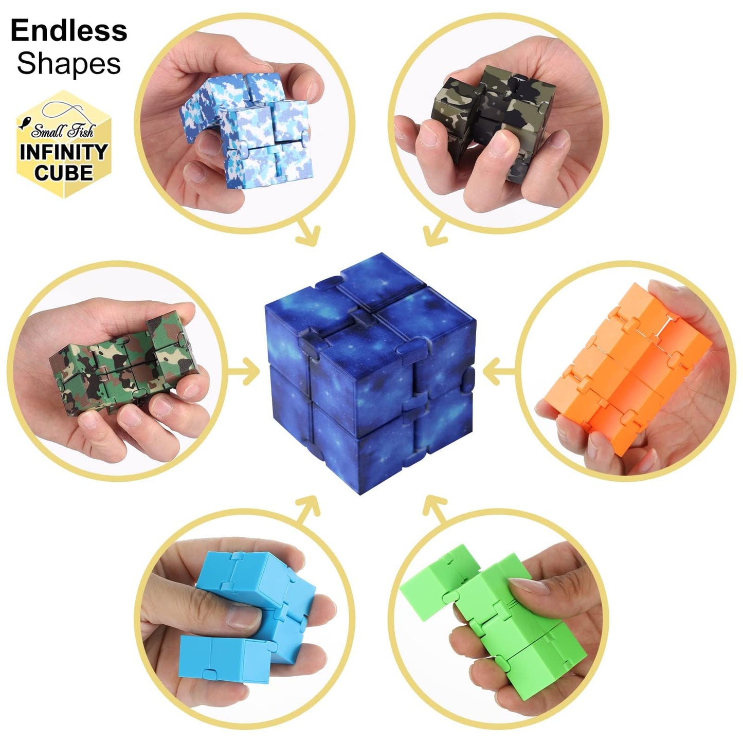 Small Fish Infinity Cube Galaxy — Fidget Toy for Stress Relief and Focus