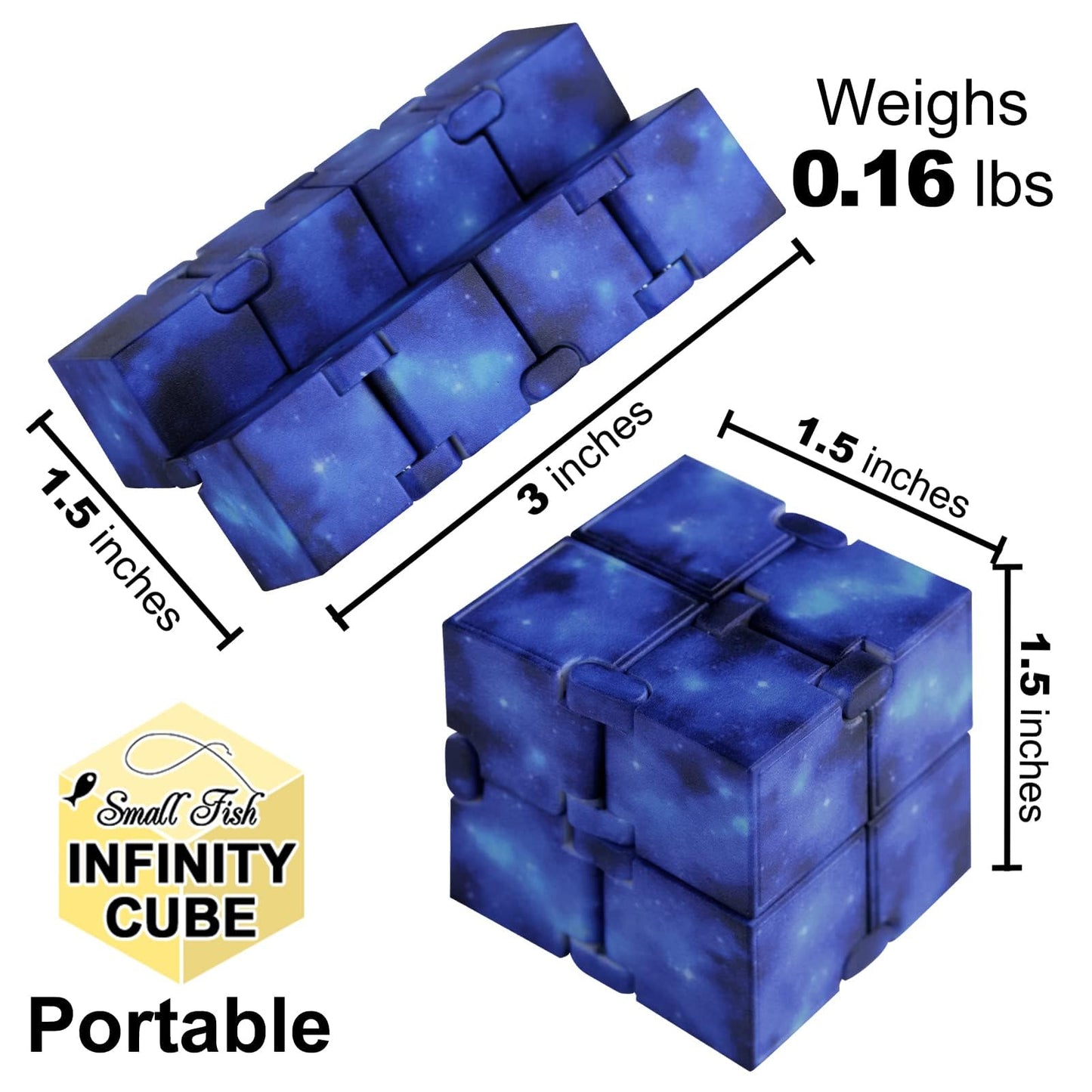 Small Fish Infinity Cube Galaxy — Fidget Toy for Stress Relief and Focus