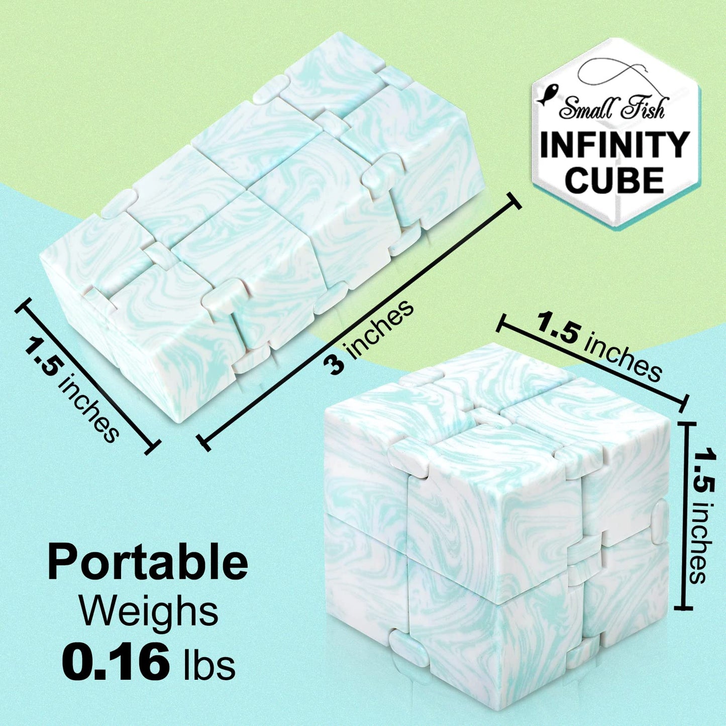 SMALL FISH Infinity Cube Sensory Fidget Toy – Portable One-Handed Stress Relief & Focus Tool