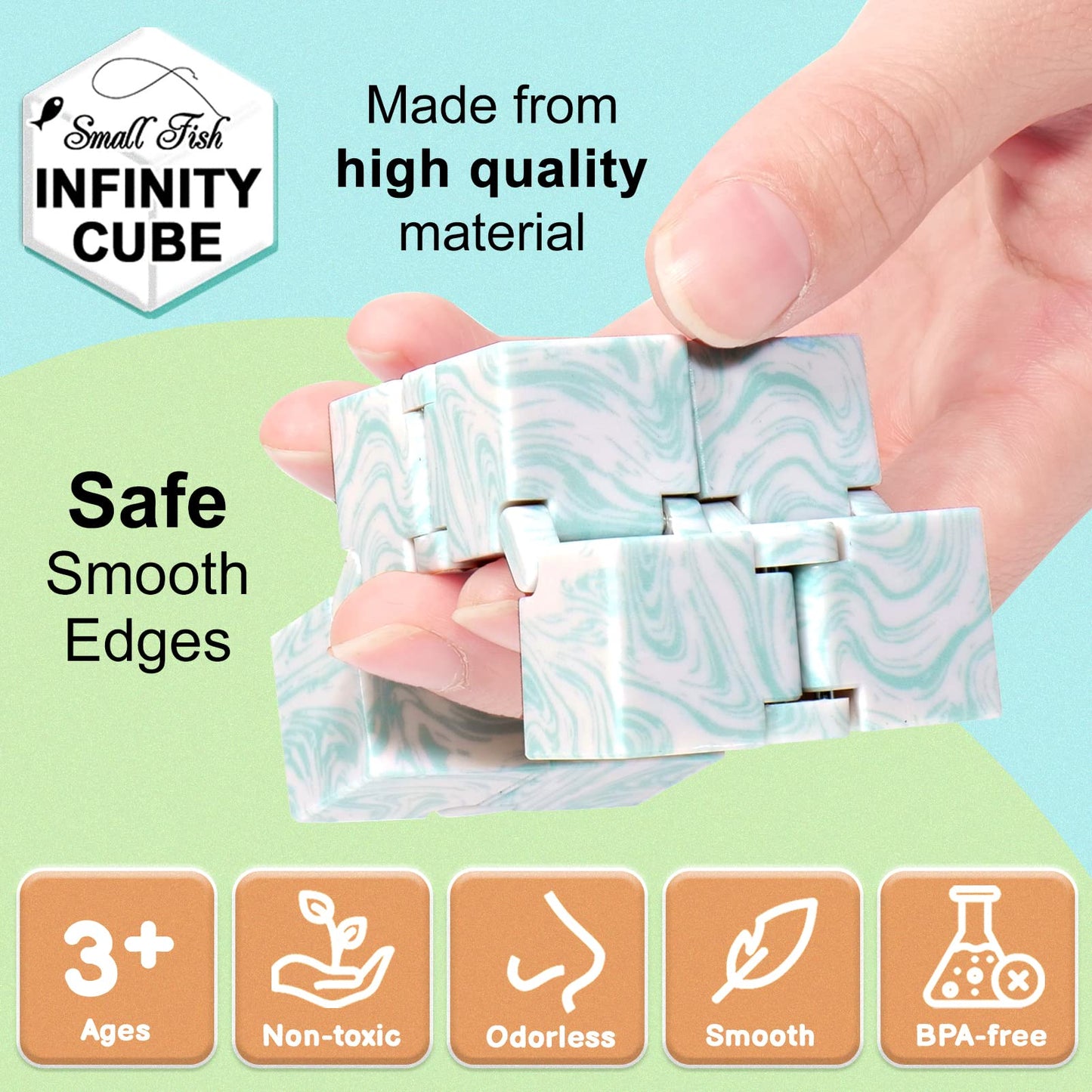 SMALL FISH Infinity Cube Sensory Fidget Toy – Portable One-Handed Stress Relief & Focus Tool