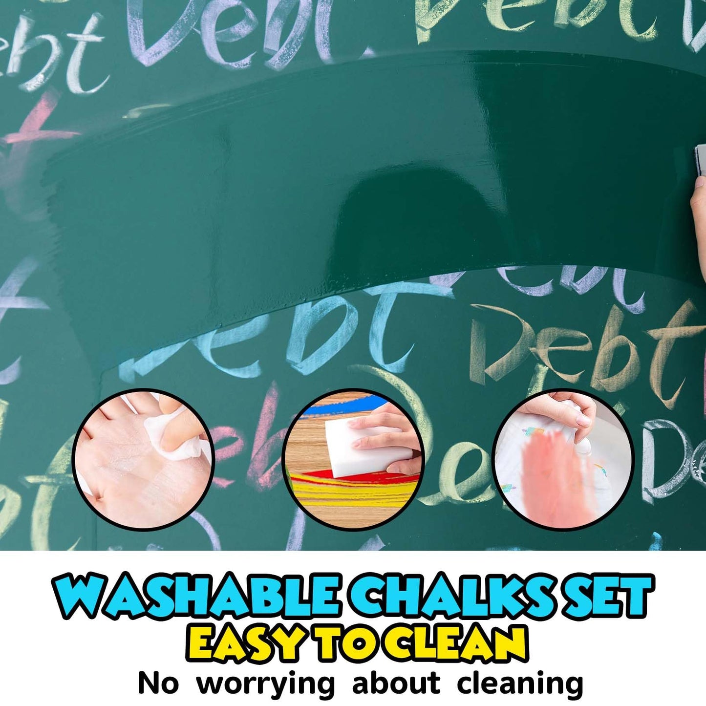Small Fish 240PCS Washable Sidewalk Chalks - 24 Colors Jumbo Non-Toxic Outdoor Chalk Set