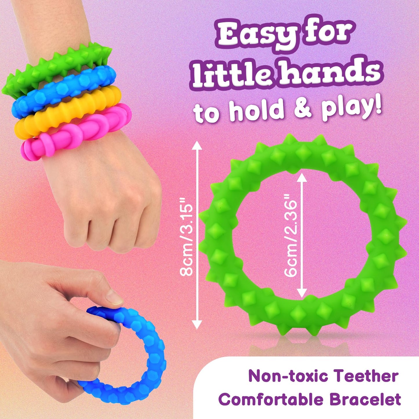 Small Fish Sensory Fidget Toys 4-Pack – Chewable Texture Bracelets for Calm Focus & Quiet Fun