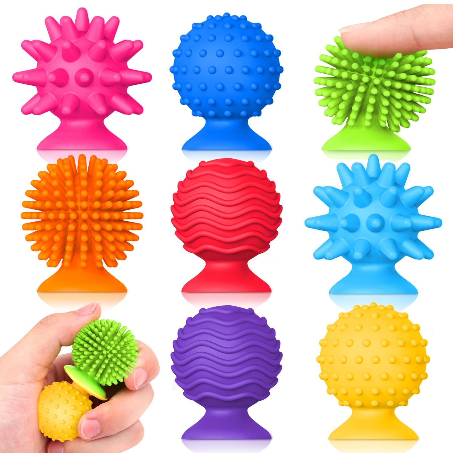 Small Fish: 8-Pack Textured Suction Cup Fidget Toys for Sensory Play