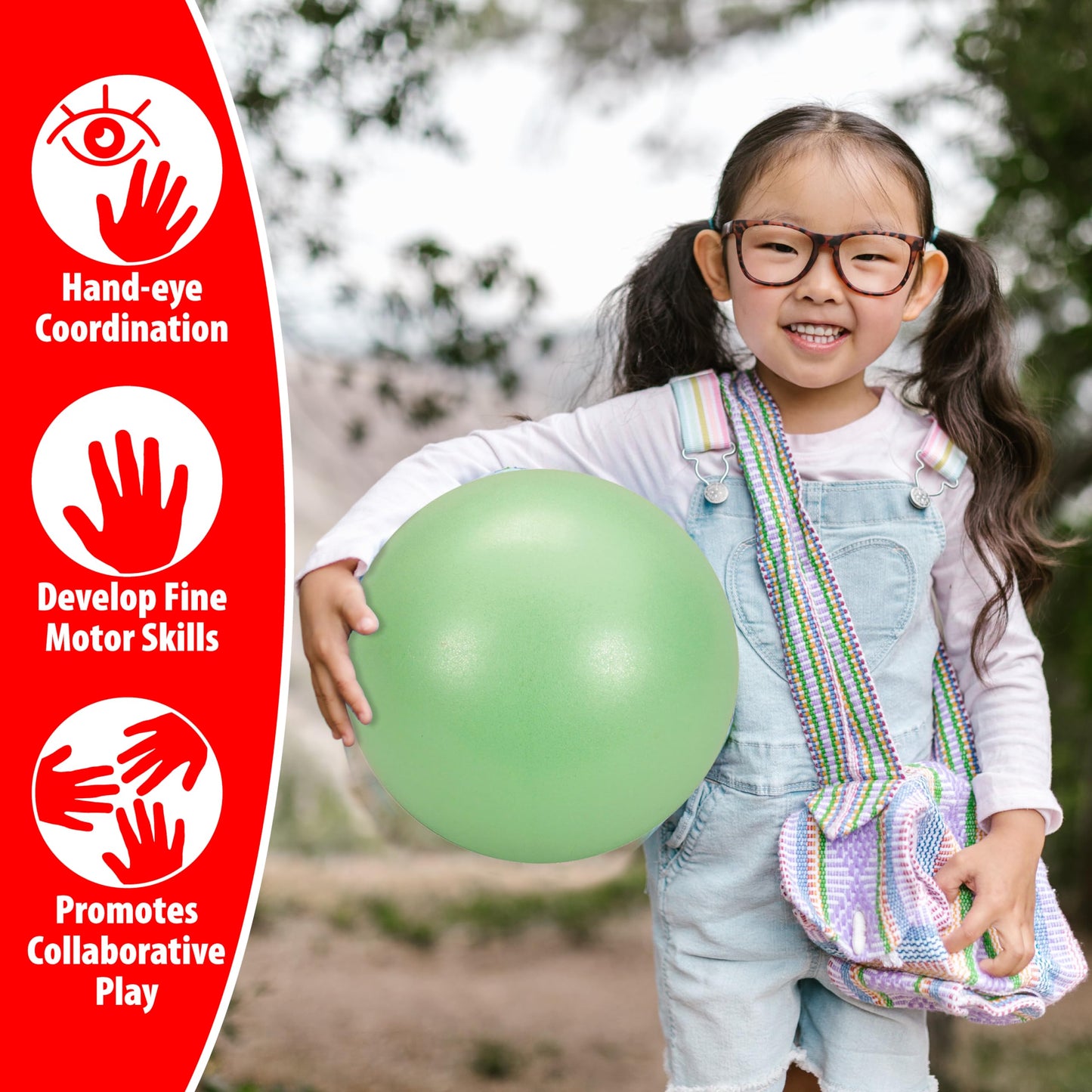 Small World Toys Gertie Glow-in-the-Dark Handball - 9-inch Inflatable Sensory Ball for Kids 3+