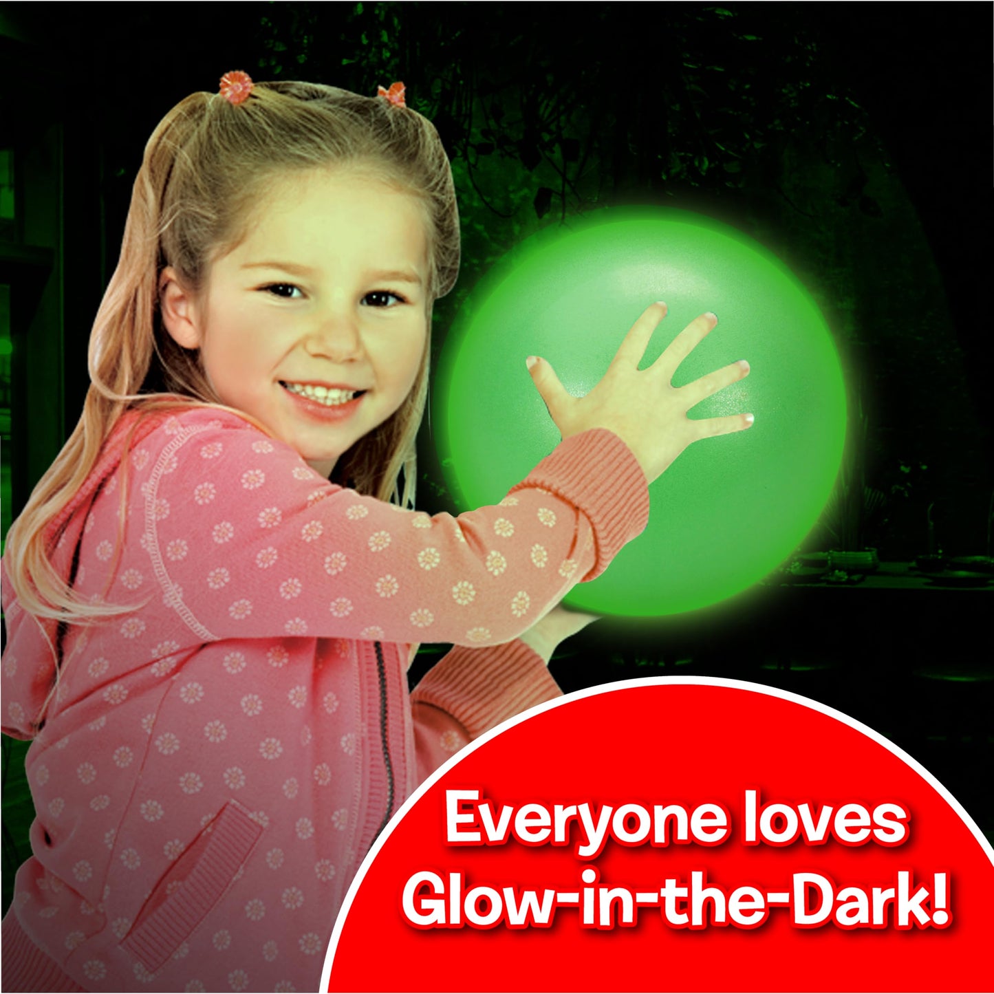 Small World Toys Gertie Glow-in-the-Dark Handball - 9-inch Inflatable Sensory Ball for Kids 3+