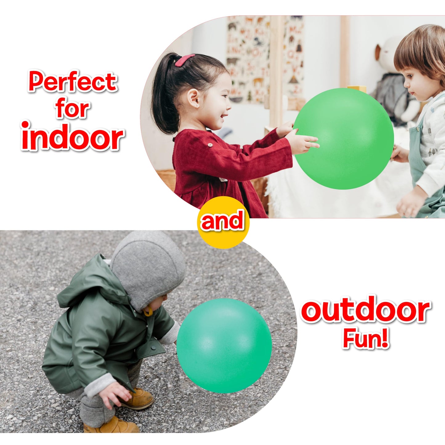 Small World Toys Gertie Glow-in-the-Dark Handball - 9-inch Inflatable Sensory Ball for Kids 3+