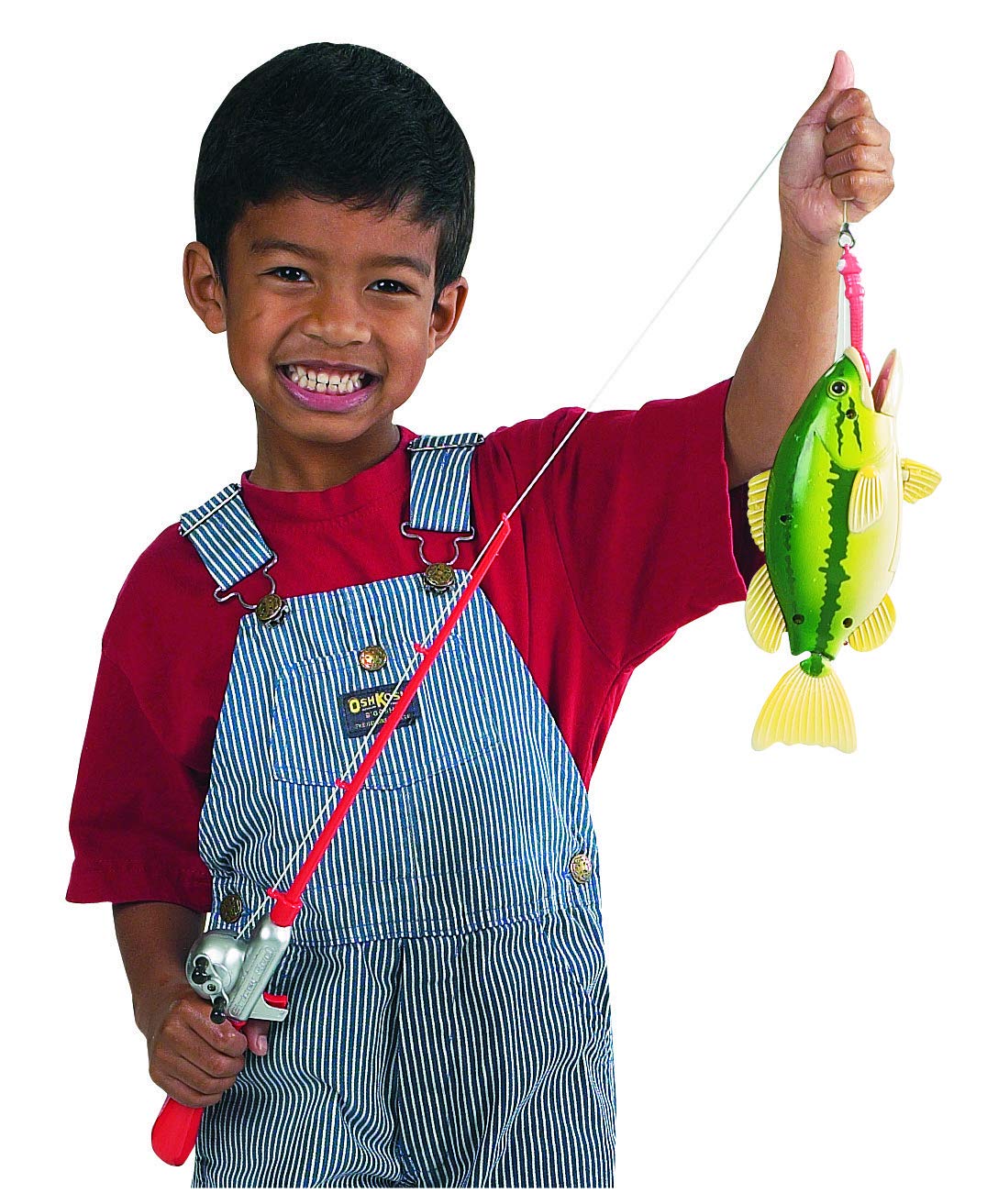 Small World Toys Catch of the Day Bass Magnetic Fishing Game – Bath & Travel Fun for Kids 3+
