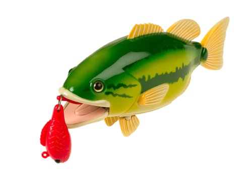 Small World Toys Catch of the Day Bass Magnetic Fishing Game – Bath & Travel Fun for Kids 3+
