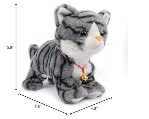 Smalody Interactive Plush Cat Toy – Sound-Control Robot Cat for Kids (Gray)