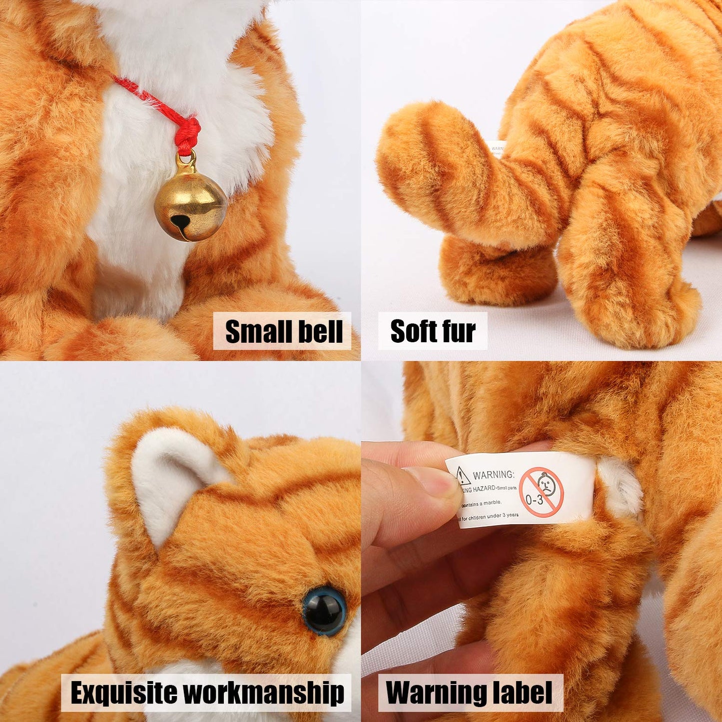 Smalody Interactive Plush Cat Toy | Sound-Control Robotic Pet for Children (Yellow)