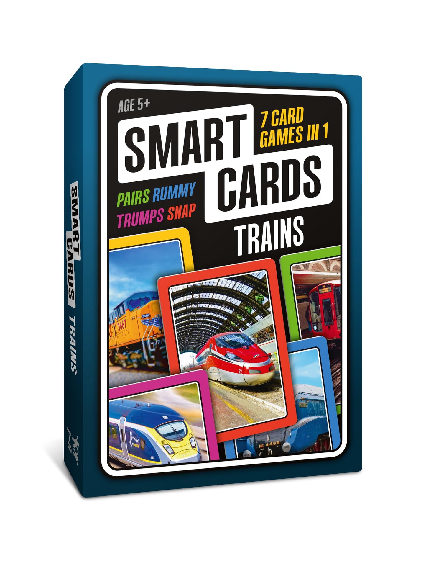 SMART CARDS 100 PICS Trains Card Game – 7 Games in 1 for Ages 5+ | Travel Friendly