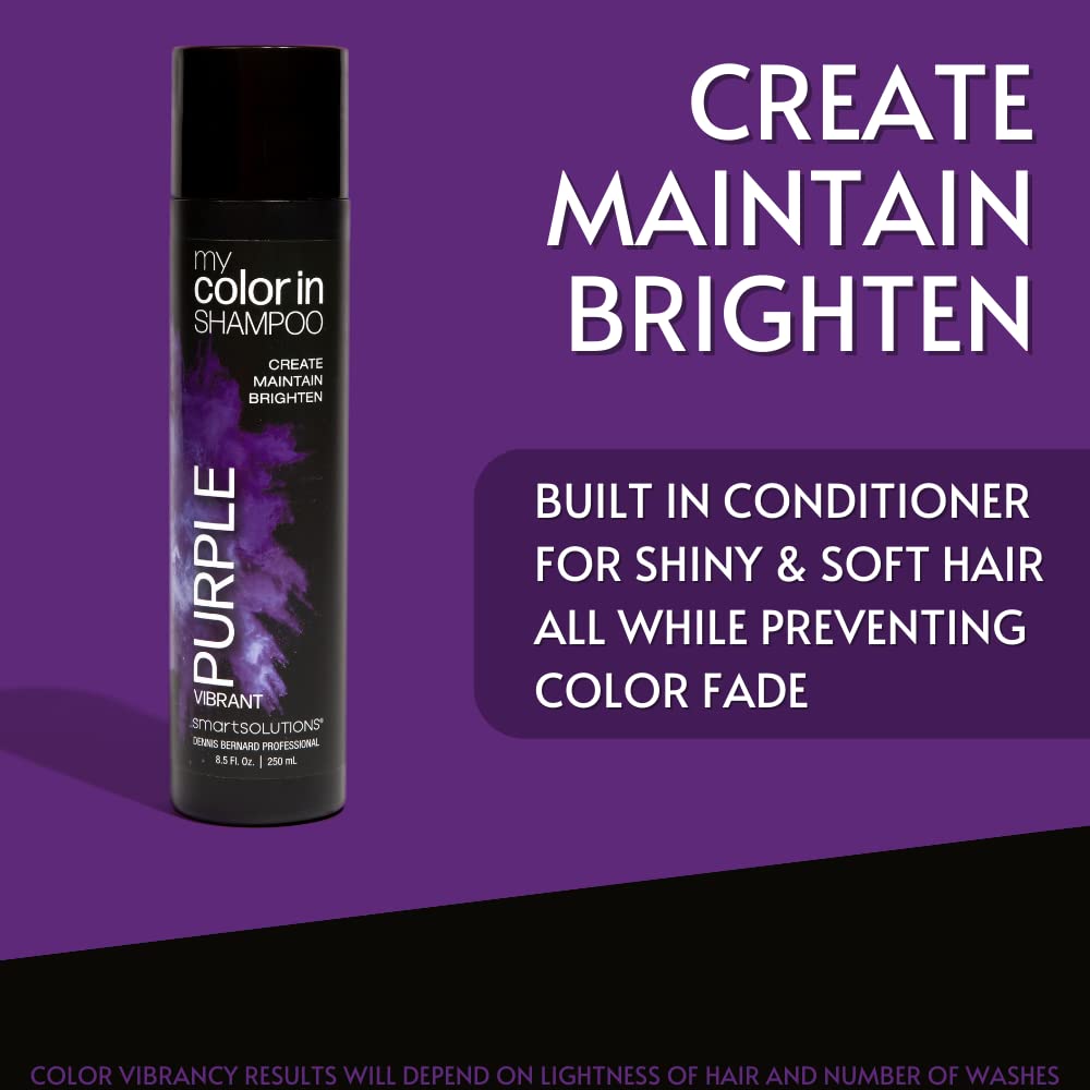 SMART SOLUTIONS My Color Color Depositing Shampoo – Vibrant Purple, Sulfate & Paraben Free, Made in USA (8.5 Fl Oz) (8 Colors)