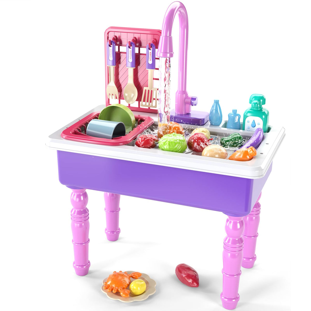 SmartChef Play Kitchen Sink Toys – Realistic Water Flow & Role-Play Kitchen Set for Kids