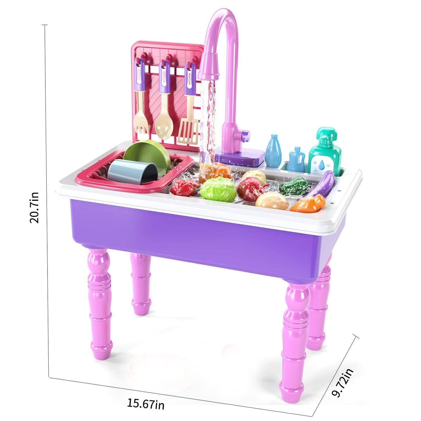 SmartChef Play Kitchen Sink Toys – Realistic Water Flow & Role-Play Kitchen Set for Kids