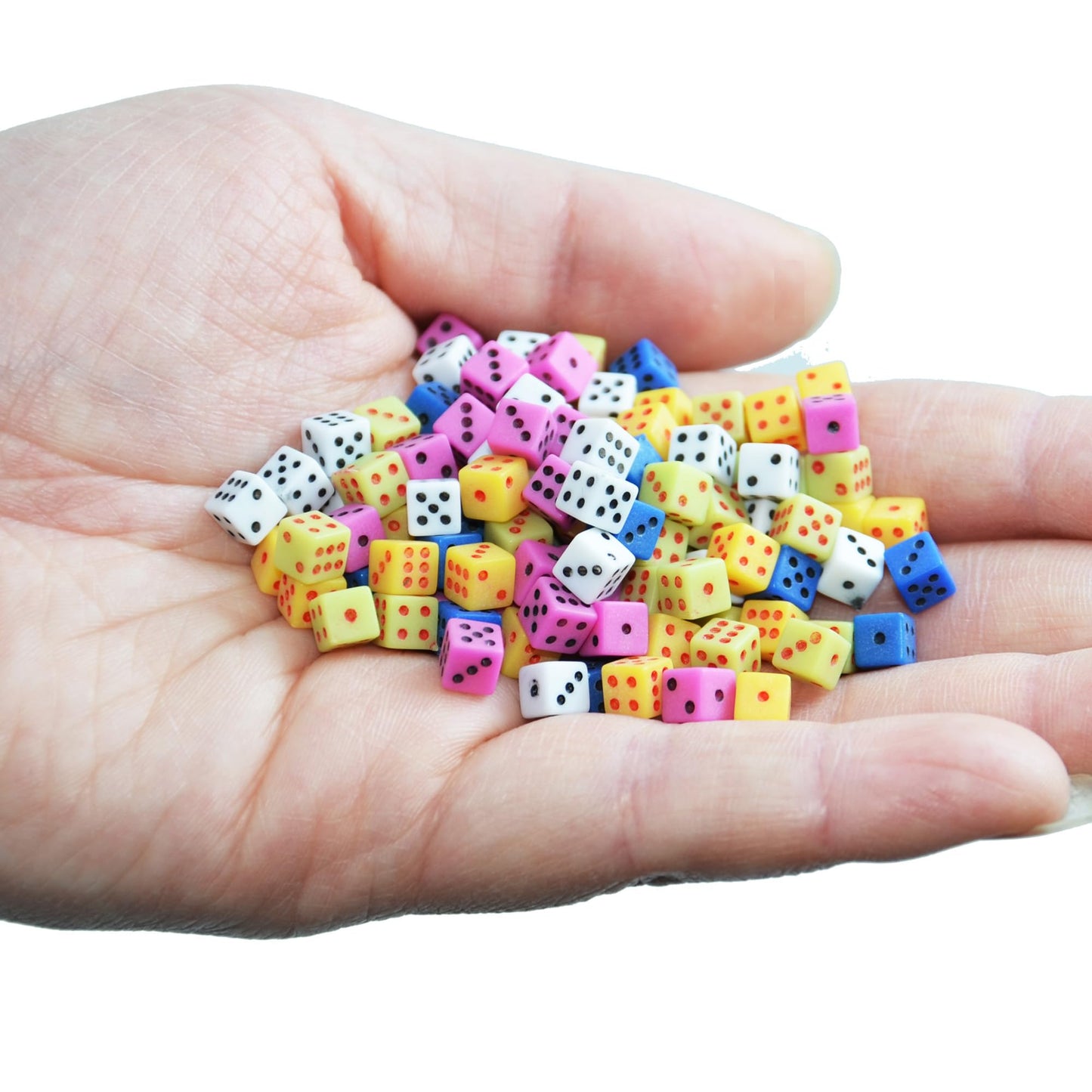 SmartDealsPro 100 Assorted 1/5in 5mm D6 Mini Dice Set – Tiny ABS Dice for Games