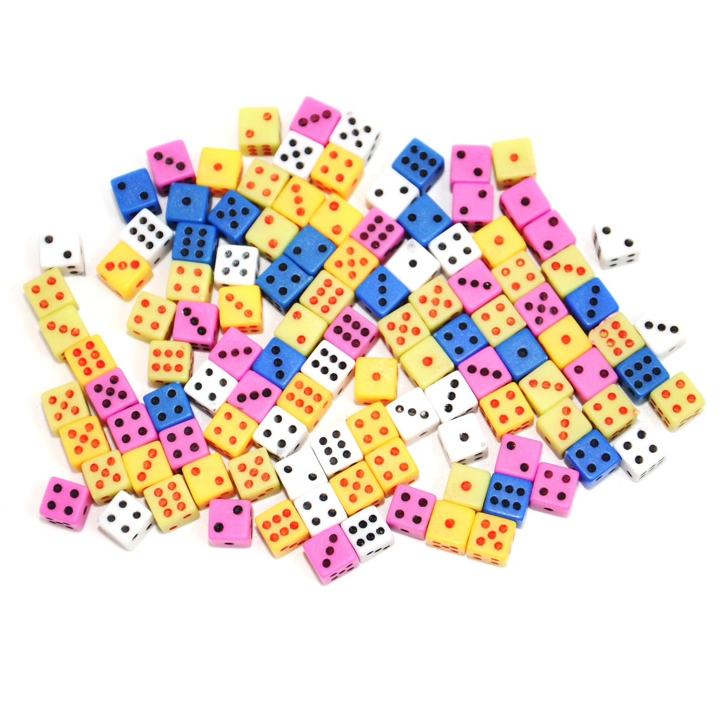 SmartDealsPro 100 Assorted 1/5in 5mm D6 Mini Dice Set – Tiny ABS Dice for Games