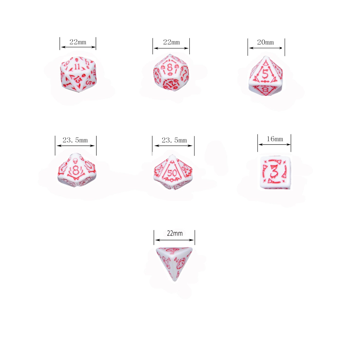 Smartdealspro Double-Colors Polyhedral Dice Sets with Pouches | D&D RPG MTG