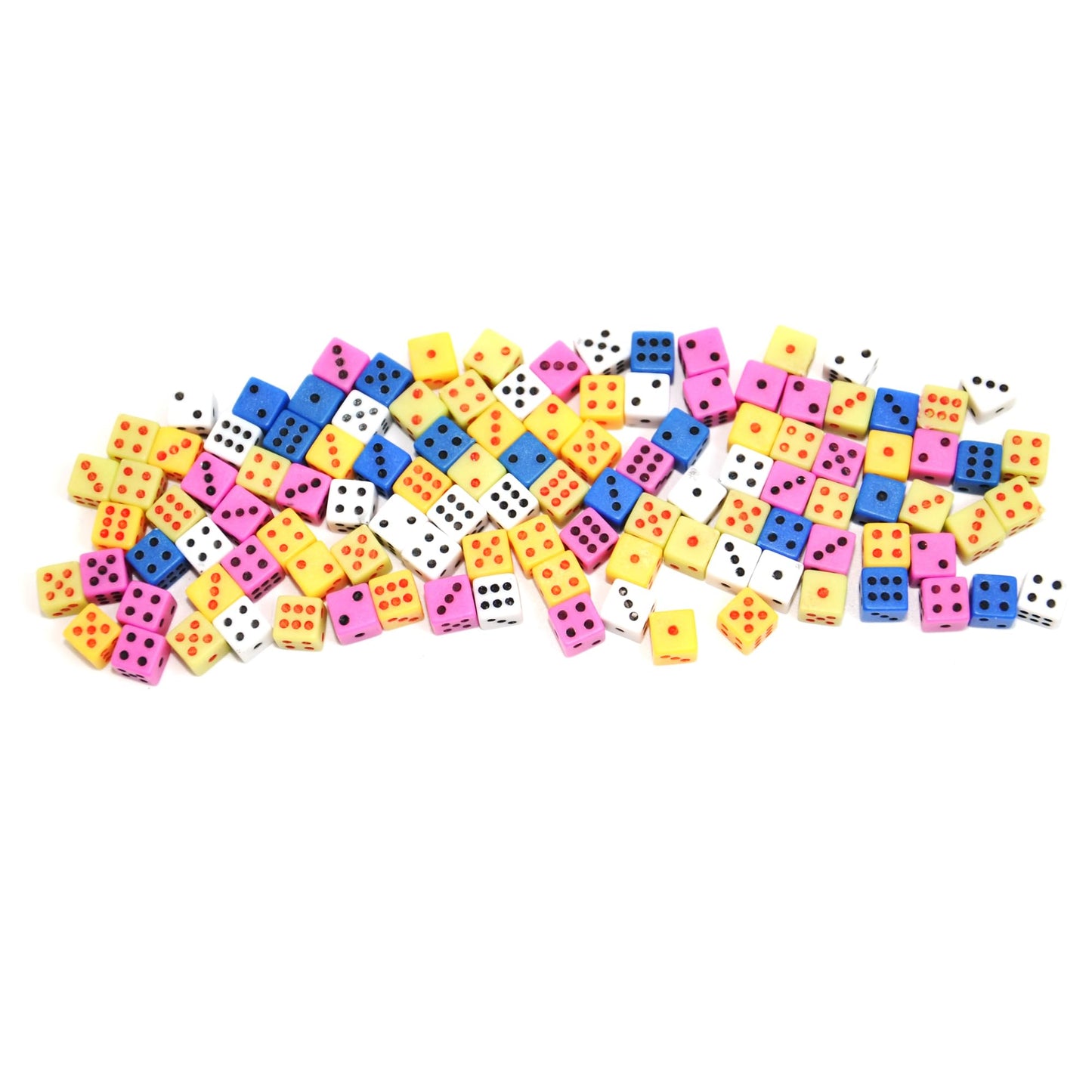 SmartDealsPro 100 Assorted 1/5in 5mm D6 Mini Dice Set – Tiny ABS Dice for Games