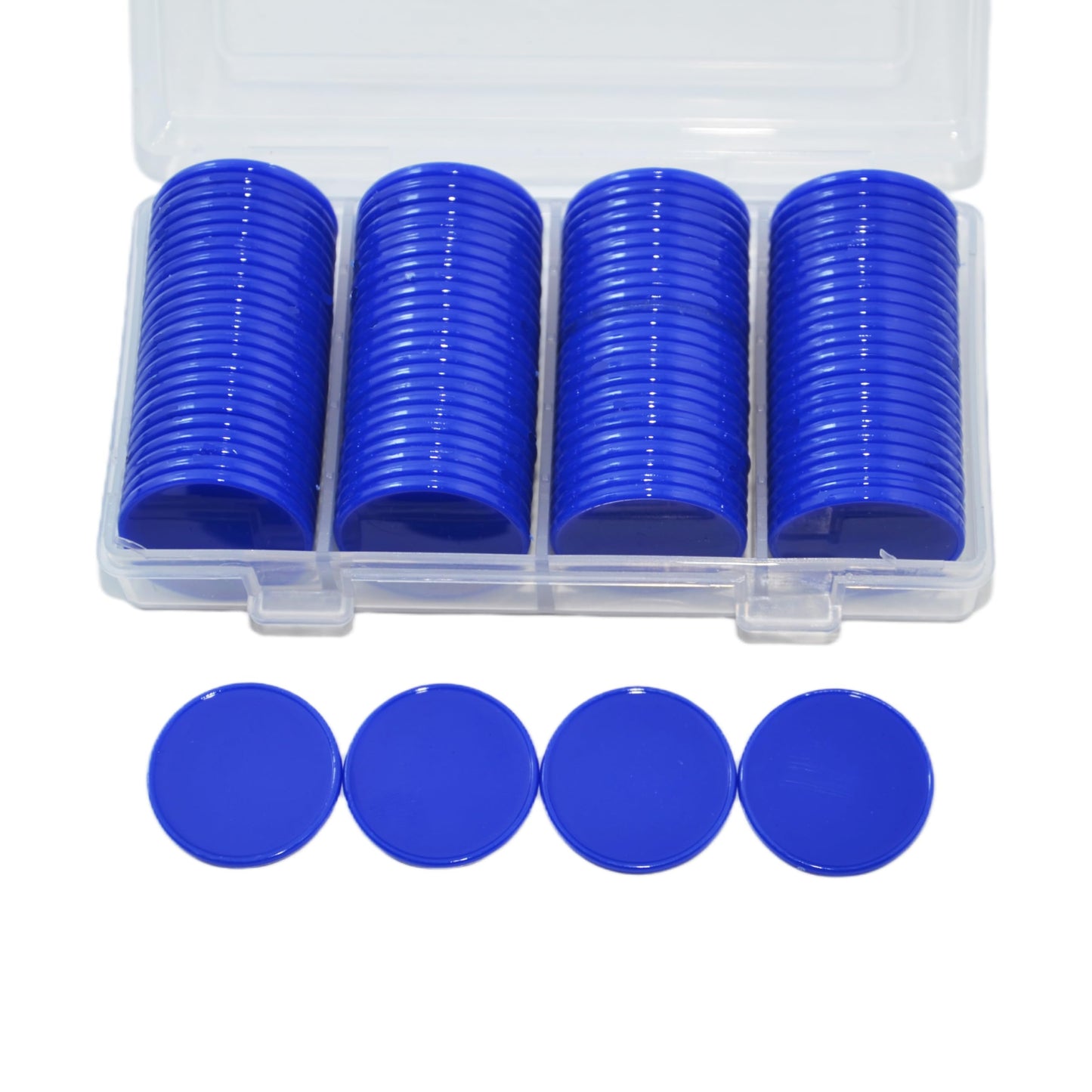 Smartdealspro 100 Pcs Opaque Counting Counters (25mm) Blue with Storage Box