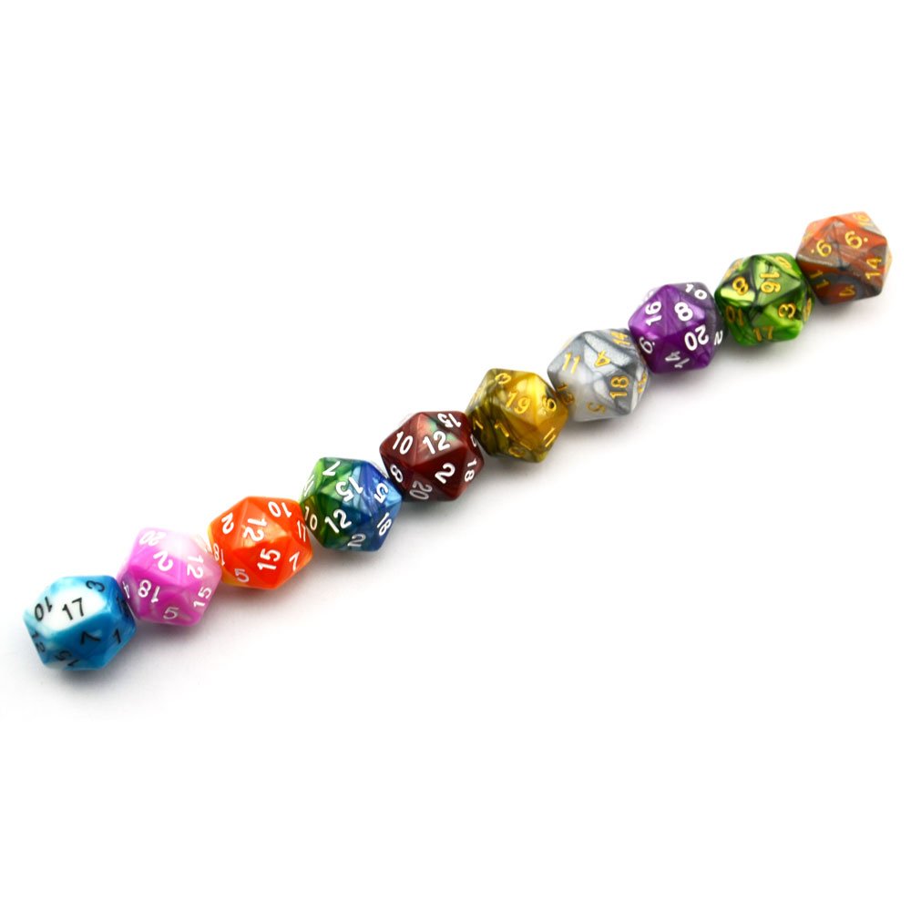 Smartdealspro 10-Pack D20 Dice – Double-Color Polyhedral for DND RPG MTG