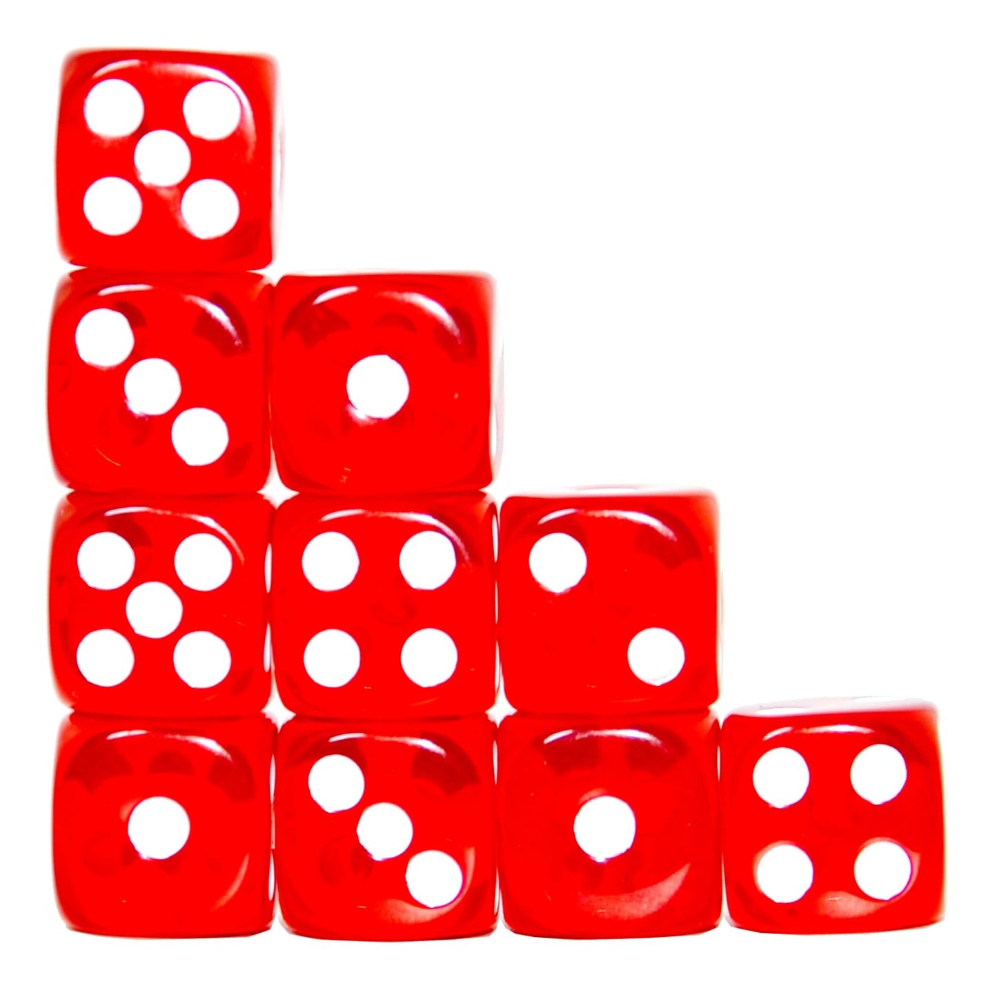 SmartDealsPro 10-Pack D6 Dice 16mm Red Translucent – DND MTG RPG Tabletop