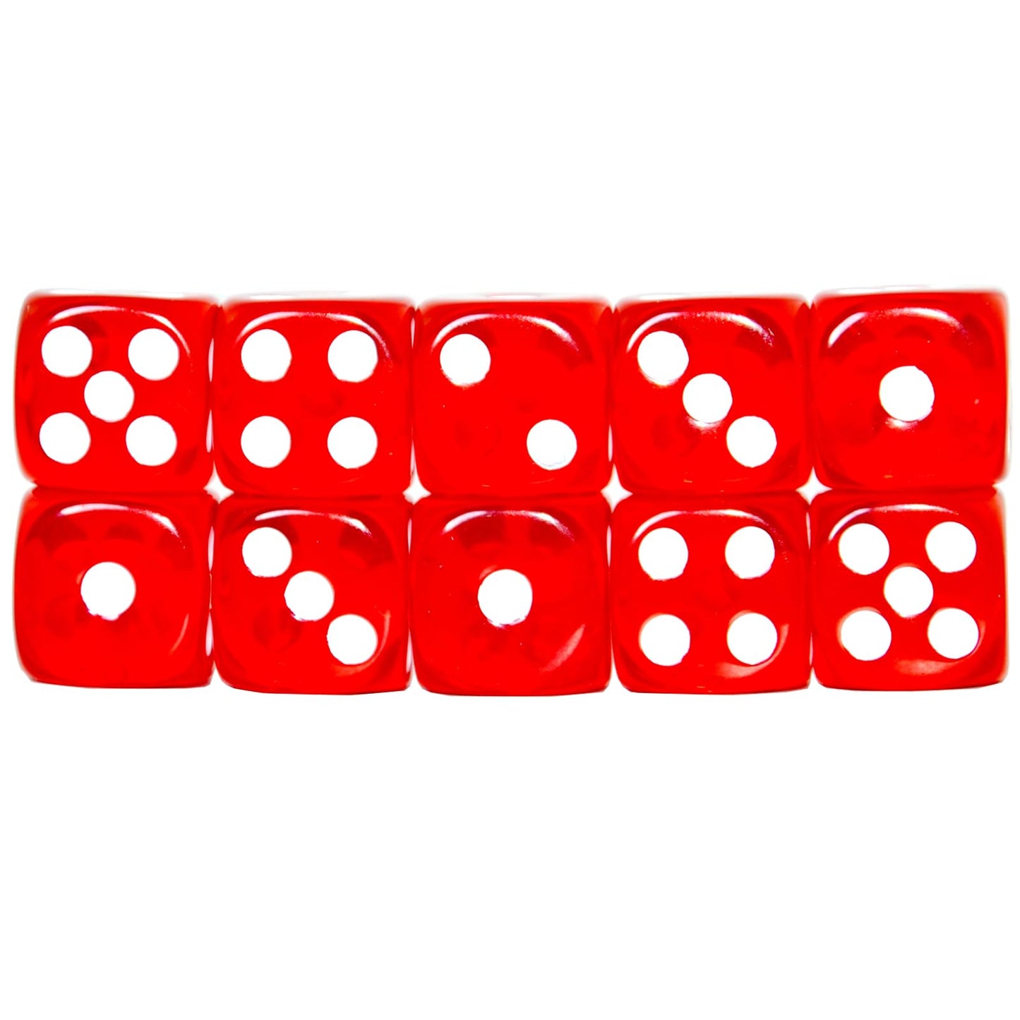 SmartDealsPro 10-Pack D6 Dice 16mm Red Translucent – DND MTG RPG Tabletop